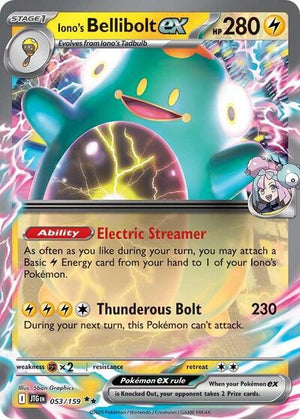 Pokemon TCG - SV09: Journey Together - Iono's Bellibolt ex - 053/159 - Holofoil