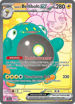 Pokemon TCG - SV09: Journey Together - Iono's Bellibolt ex - 172/159 - Holofoil