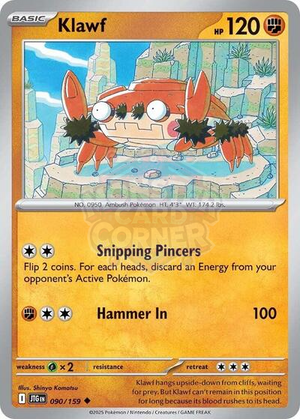 Pokemon TCG - SV09: Journey Together - Klawf - 090/159 - Reverse Holofoil