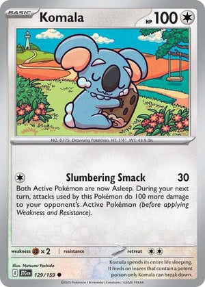 Pokemon TCG - SV09: Journey Together - Komala - 129/159 - Reverse Holofoil