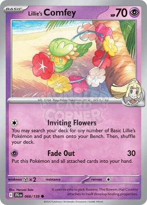 Pokemon TCG - SV09: Journey Together - Lillie's Comfey - 068/159 - Reverse Holofoil
