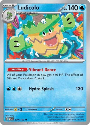 Pokemon TCG - SV09: Journey Together - Ludicolo - 037/159 - Reverse Holofoil