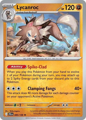 Pokemon TCG - SV09: Journey Together - Lycanroc - 085/159 - Holofoil