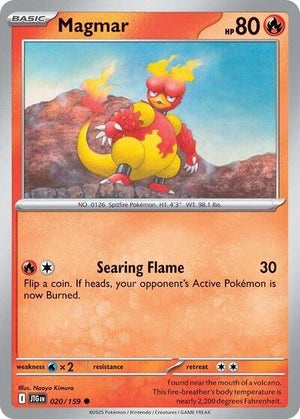 Pokemon TCG - SV09: Journey Together - Magmar - 020/159 - Reverse Holofoil