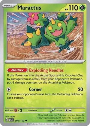 Pokemon TCG - SV09: Journey Together - Maractus - 008/159 - Reverse Holofoil
