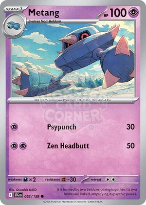 Pokemon TCG - SV09: Journey Together - Metang - 062/159 - Reverse Holofoil