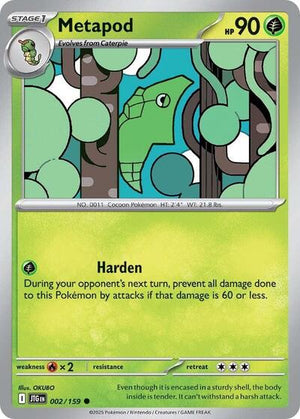 Pokemon TCG - SV09: Journey Together - Metapod - 002/159