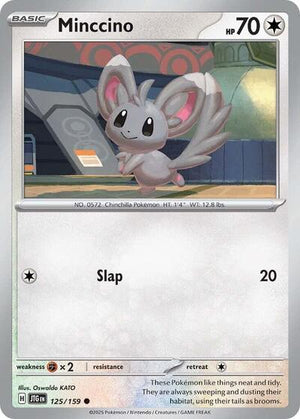 Pokemon TCG - SV09: Journey Together - Minccino - 125/159 - Reverse Holofoil