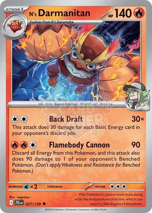 Pokemon TCG - SV09: Journey Together - N's Darmanitan - 027/159 - Reverse Holofoil
