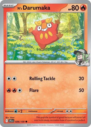 Pokemon TCG - SV09: Journey Together - N's Darumaka - 026/159 - Reverse Holofoil