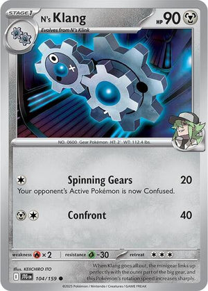 Pokemon TCG - SV09: Journey Together - N's Klang - 104/159 - Reverse Holofoil