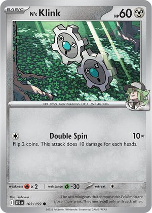 Pokemon TCG - SV09: Journey Together - N's Klink - 103/159