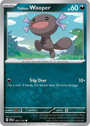 Pokemon TCG - SV09: Journey Together - Paldean Wooper - 093/159 - Reverse Holofoil