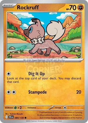 Pokemon TCG - SV09: Journey Together - Rockruff - 084/159 - Reverse Holofoil