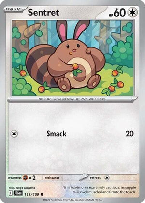 Pokemon TCG - SV09: Journey Together - Sentret - 118/159 - Reverse Holofoil