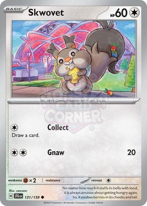 Pokemon TCG - SV09: Journey Together - Skwovet - 131/159 - Reverse Holofoil