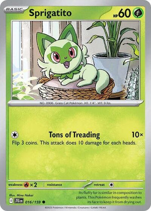 Pokemon TCG - SV09: Journey Together - Sprigatito - 016/159 - Reverse Holofoil