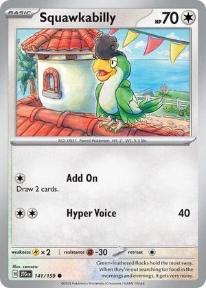 Pokemon TCG - SV09: Journey Together - Squawkabilly - 141/159 - Reverse Holofoil