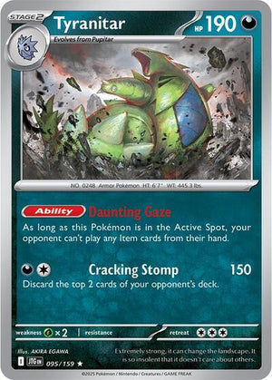 Pokemon TCG - SV09: Journey Together - Tyranitar - 095/159 - Reverse Holofoil