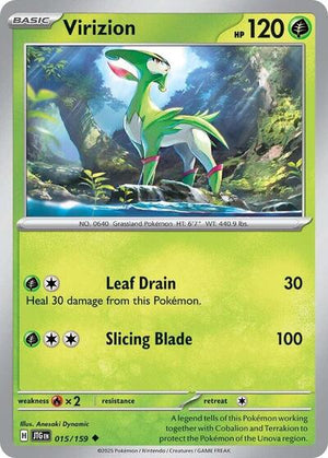 Pokemon TCG - SV09: Journey Together - Virizion - 015/159 - Reverse Holofoil