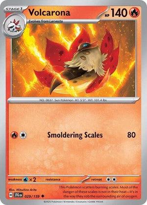 Pokemon TCG - SV09: Journey Together - Volcarona - 029/159 - Reverse Holofoil