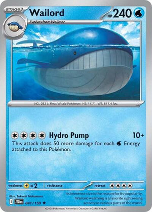 Pokemon TCG - SV09: Journey Together - Wailord - 041/159 - Holofoil