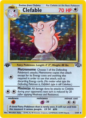 Pokemon TCG - Jungle - Clefable - 01/64 - Unlimited Holofoil
