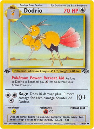Pokemon TCG - Jungle - Dodrio - 34/64 - 1st Edition