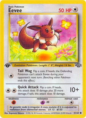 Pokemon TCG - Jungle - Eevee - 51/64 - 1st Edition