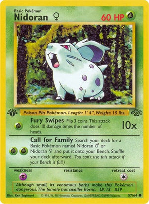 Pokemon TCG - Jungle - Nidoran F - 57/64 - 1st Edition