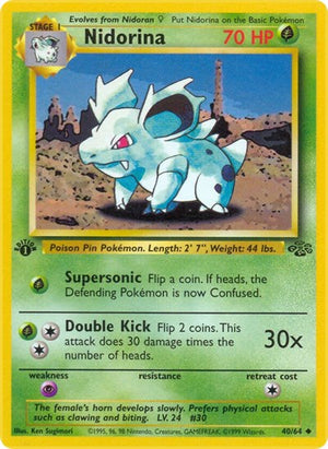 Pokemon TCG - Jungle - Nidorina - 40/64 - 1st Edition
