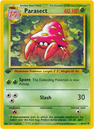Pokemon TCG - Jungle - Parasect - 41/64 - 1st Edition