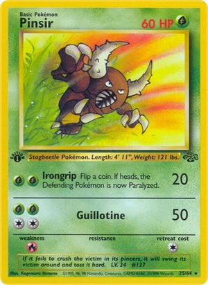 Pokemon TCG - Jungle - Pinsir - 25/64 - 1st Edition