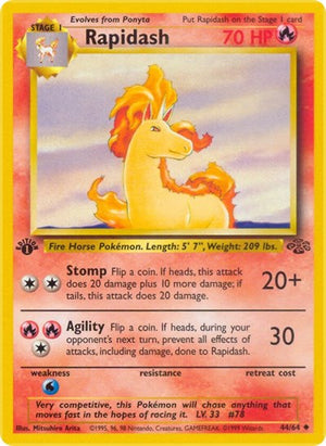 Pokemon TCG - Jungle - Rapidash - 44/64 - 1st Edition