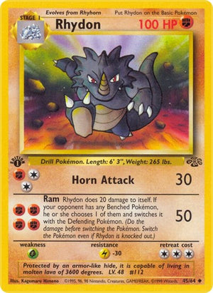 Pokemon TCG - Jungle - Rhydon - 45/64 - 1st Edition