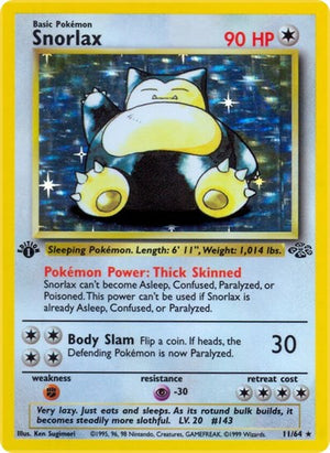Pokemon TCG - Jungle - Snorlax - 11/64 - 1st Edition Holofoil