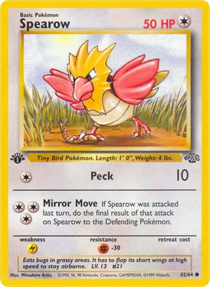 Pokemon TCG - Jungle - Spearow - 62/64 - 1st Edition