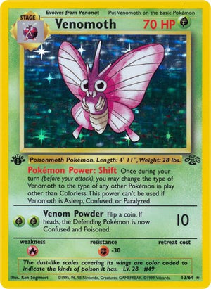 Pokemon TCG - Jungle - Venomoth - 13/64 - 1st Edition Holofoil