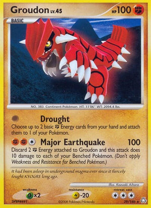 Pokemon TCG - Legends Awakened - Groudon - 29/146 - Reverse Holofoil
