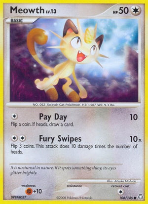 Pokemon TCG - Legends Awakened - Meowth - 106/146 - Reverse Holofoil