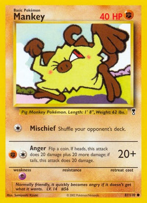 Pokemon TCG - Legendary Collection - Mankey - 081/110 - Reverse Holofoil