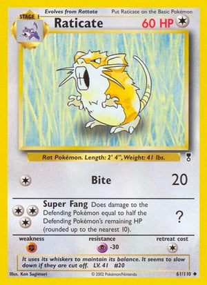 Pokemon TCG - Legendary Collection - Raticate - 061/110 - Reverse Holofoil