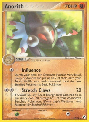 Pokemon TCG - EX Legend Maker - Anorith - 29/92 - Reverse Holofoil