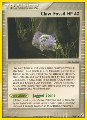 Pokemon TCG - EX Legend Maker - Claw Fossil - 78/92 - Reverse Holofoil