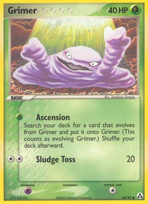 Pokemon TCG - EX Legend Maker - Grimer - 54/92 - Reverse Holofoil