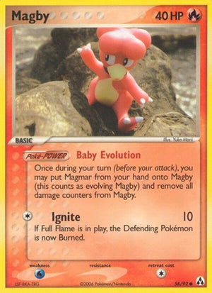 Pokemon TCG - EX Legend Maker - Magby - 58/92 - Reverse Holofoil