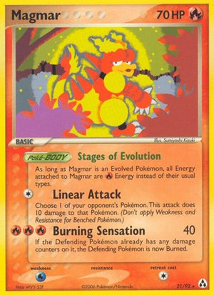 Pokemon TCG - EX Legend Maker - Magmar - 21/92 - Reverse Holofoil