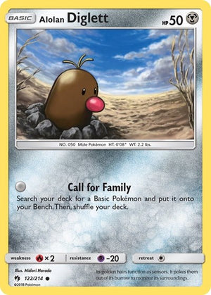 Pokemon TCG - SM - Lost Thunder - Alolan Diglett - 122/214 - Reverse Holofoil