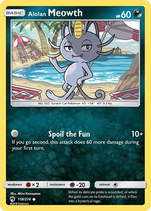 Pokemon TCG - SM - Lost Thunder - Alolan Meowth - 118/214