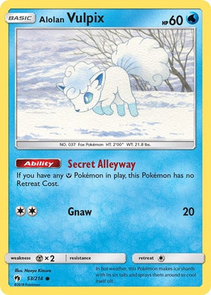 Pokemon TCG - SM - Lost Thunder - Alolan Vulpix - 53/214 - Reverse Holofoil